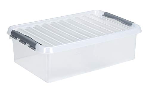 3 x SUNWARE Q-Line Box - 32 Liter - 60 x 40 x 18cm - transparent/metallic