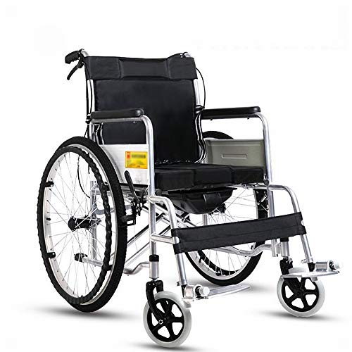 GZZ Dickes Stahlrohr des Rollstuhls Faltbar mit Gesetztem Älterem Behindertem Roller,Schwarz,Hohe 88 * Länge 102 * Breite 67cm
