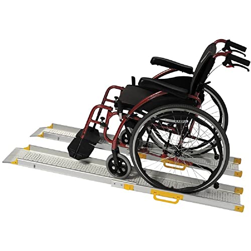 Rollstuhlrampe - Gehhilfe - Paar Ergo Teleskoprampen 152 cm - Nutzbreite 16,5 cm - einzigartiges Verriegelungssystem - passend für alle Stühle