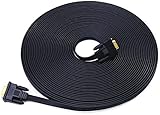 DTECH 65ft extra langes VGA-zu-VGA-Kabel 15-poliges flaches SVGA-Kabel von Stecker zu Stecker für Computer zur Überwachung von Full-HD-Videos (20 Meter, schwarz)