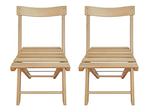 Erst-Holz® Klappstuhl Gartenstuhl Buche für Balkon, Beistellstuhl, Garten und Party V-10-215, Menge:Doppelpack
