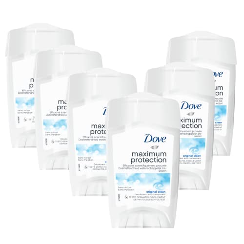 Dove Maximum Protection Deo-Creme Original Clean Anti-Transpirant mit wissenschaftlich nachgewiesenem Schutz vor Achselnässe 45 ml 6 Stück