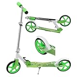 ArtSport Kinder Scooter grün | Jungs ab 6 Jahre | 205 mm Räder | klappbar höhenverstellbar | 100 kg belastbar | Cityroller Tretroller Kinderroller