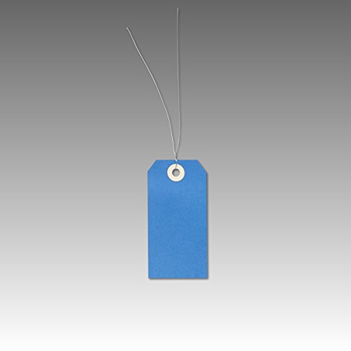 Warenanhänger aus Karton mit Draht | weiß oder farbig | Format: 51 x 100 mm | Stückwarenanhänger, Hängeetiketten, Anhängeetiketten | blau