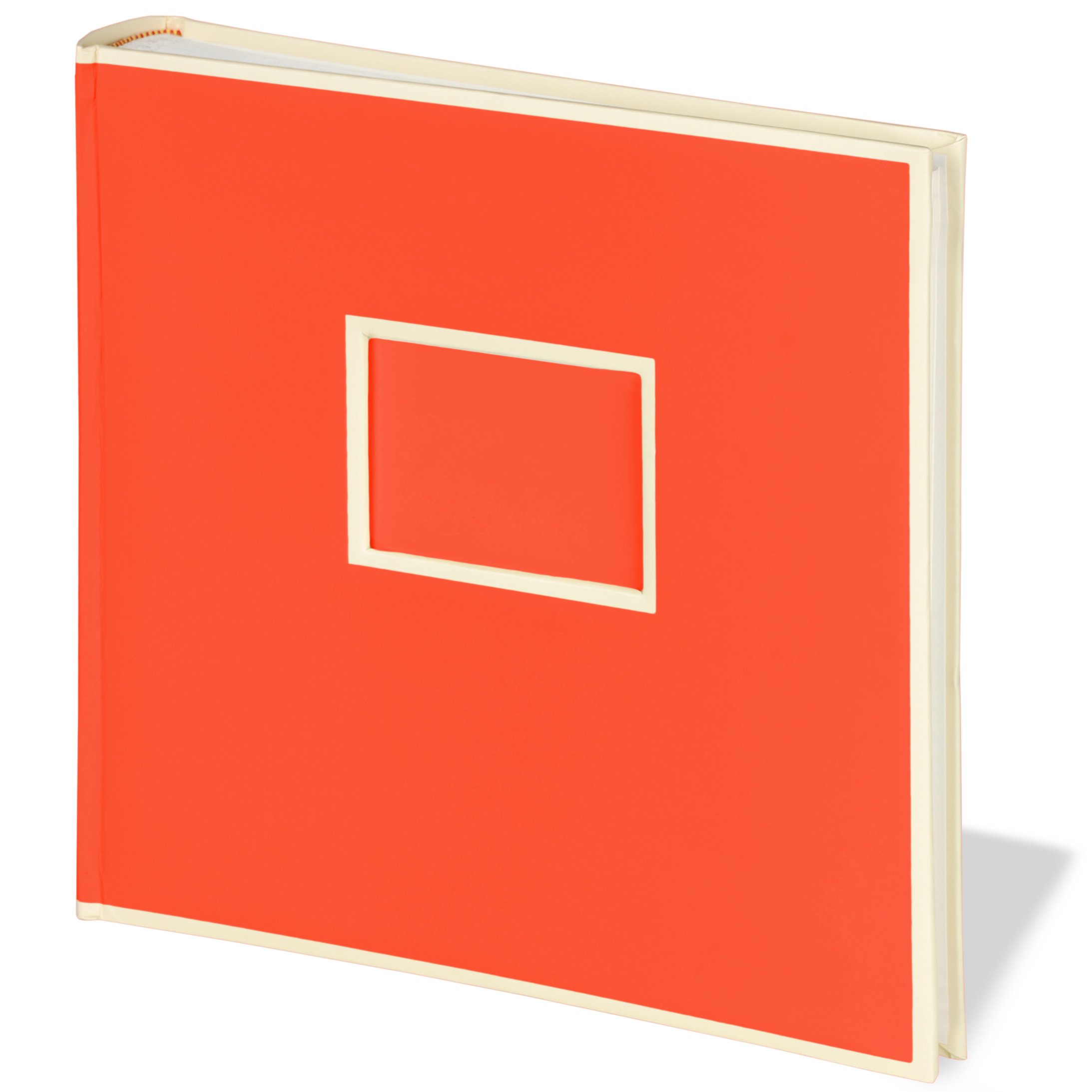 Semikolon 351105 Jumbo Album – 30x30 cm, 100 Seiten cremefarben, für 10x15 Fotos, mit Pergaminpapier – orange orange