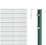 Alberts, grün GAH 643836 Doppelstabmattenzaun als 12 tlg. Zaun-Komplettset wahlweise in verschiedenen Farben | kunststoffbeschichtet, 160 cm | Länge 10 m, Höhe: 1600 mm