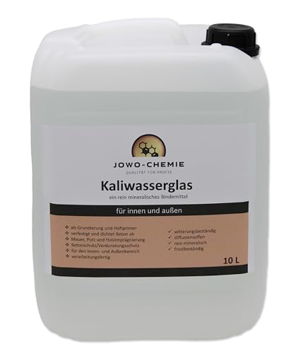 JOWO-CHEMIE Kaliwasserglas (10L) Kaliumsilikat-Lösung Bindemittel Grundierung Imprägnierung (10 Liters)