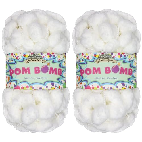 JubileeYarn Pom Bomb Garn – Super Bulky Polyester – Whistling Moon – 2 Knäuel