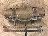 ORLETANOS Lenkerrolle Hellbraun Light Brown Lederrolle Bugrolle Werkzeug kompatibel mit HD Harley Davidson Leder Motorrad Honda Suzuki Yamaha Kawasaki Werkzeugtasche Schwinge Rolle