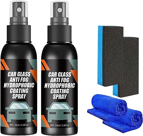 Auto-Windschutzscheiben-Spray, wasserabweisendes Antibeschlagmittel, Autoglas-Antibeschlag-Regenschutzmittel, geeignet für alle Arten von Glas (2 Pcs)