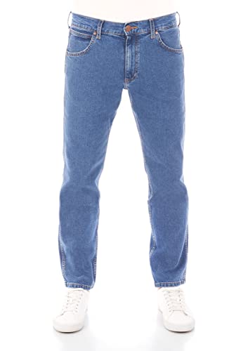 Wrangler Herren Jeans Regular Fit Greensboro Hose Blau Straight Jeanshose Denim Stretch Baumwolle Blue w33, Farbe: Blue Tomorrow, Größe: 33W / 30L