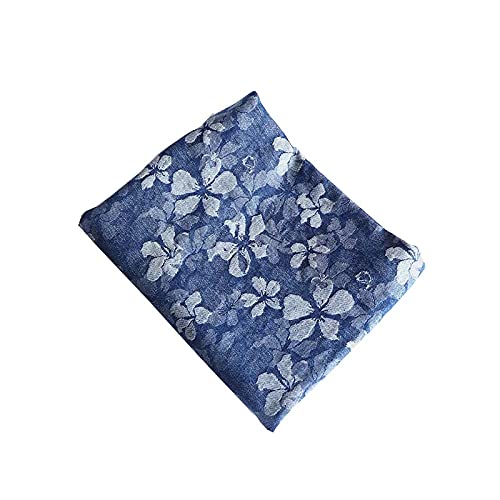 Jeansstoff Baumwolle Blumen Jacquard Jeans Stoff Nach Dem Waschen Stretch Denim Stoff Nähmaterial Heimtextilien zum Nähen Von Anzughosen Bekleidungszubehör(Breite: 145 cm)(Size:2.5 m,Color:Blau)