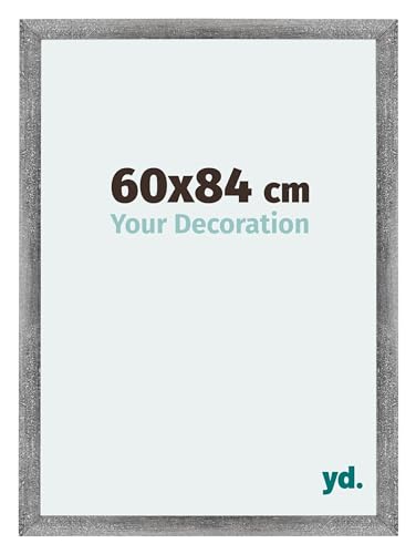 Your Decoration - Bilderrahmen 60x84 cm - Bilderrahmen aus MDF mit Acrylglas - Antireflex - Ausgezeichneter Qualität - Grau Gewischt - Mura