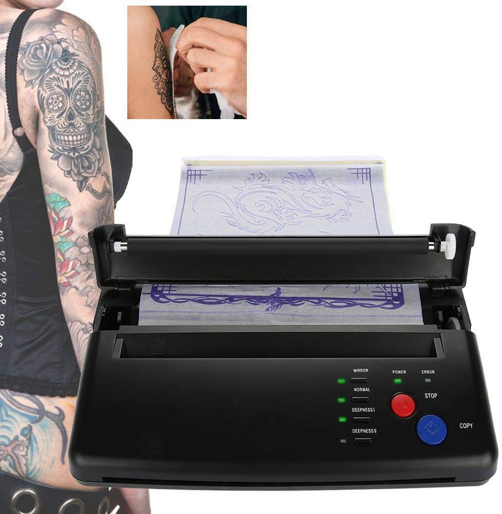 Tattoo Transfer Drucker Maschine, tragbare schwarze Schablone Thermokopierer Drucker Maschine für A5 A4 Papier Kit Set(EU)