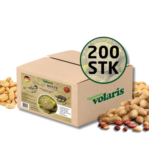 Eggersmann volaris - Heiner's Beste Erdnusskugel im Netz 200 Stück - Premium-Meisenknödel mit Erdnüssen, Weizenflocken & Mariendistelöl
