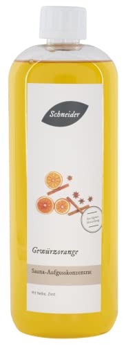 Saunabedarf Schneider - Aufgusskonzentrat Gewürz-Orange - fruchtig-frischer, kräftiger Saunaaufguss - 1000ml Inhalt