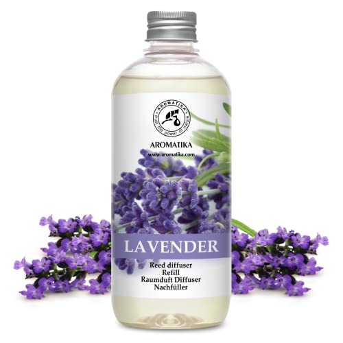 Raumduft Nachfüllflasche Lavendel 500ml - Beste für Aromatherapie - Nachfüll Diffuser mit Natürlich LavendelÖL - ohne Alkohol - SPA - Büro - Fitness Club - Restaurant
