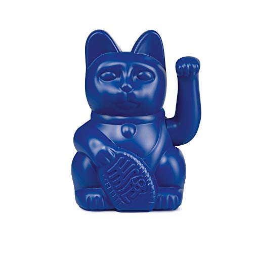 Lucky Cat Dark Blue - dunkelblaue Winkekatze | Japanische Deko-Katze in angesagtem Farbton 15 cm groß