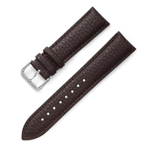 BOLEXA uhr Lederarmband Uhrenarmband aus echtem Leder, 12–24 mm, hochwertige Uhrenarmbänder, mehrfarbiges Uhrenarmband, Uhrenzubehör (Color : Dark brown, Size : 22mm)