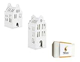 Räder Design Lichthaus Teelichthaus Set Mini Giebelhaus und Mini Stadthaus inkl. Schmutzradierer