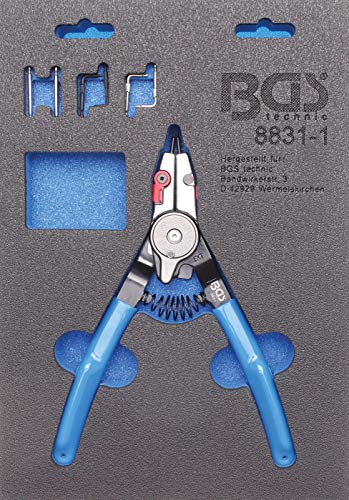 BGS 8831-1 | Sprengringzange | für Außen-/Innensprengringe | auswechselbare Spitzen | 180 mm