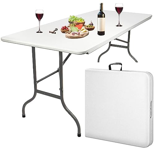 Maxx - Gartentisch aus Kunststoff - Klappbar - Gartentisch Klapptisch - Off-White