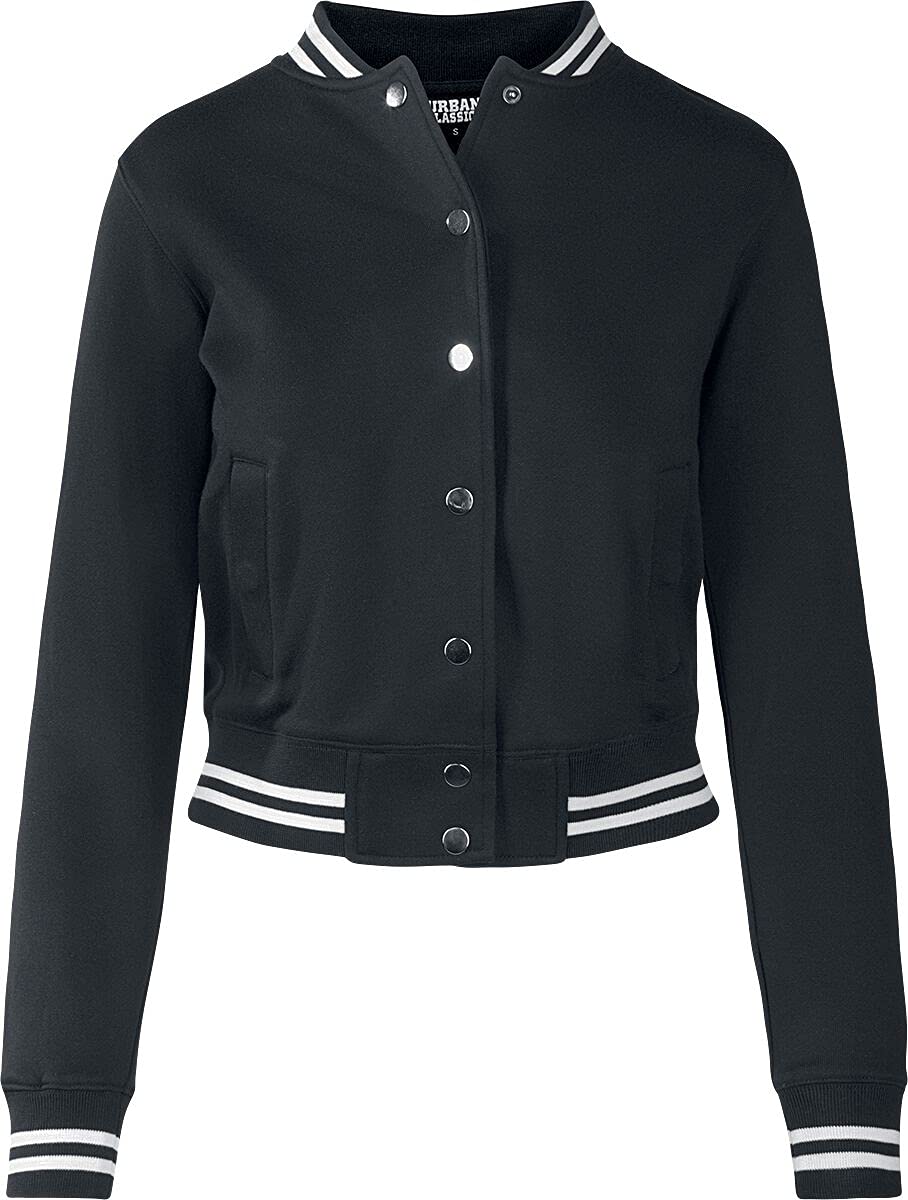 Urban Classics Damen Ladies College Jacket Sweatjacke, Schwarz (Blk/Blk), 5XL EU