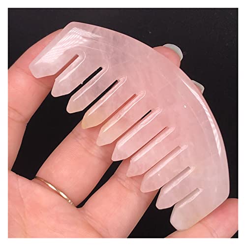 QINTINYIN Edelsteine ​​und Kristalle, 8 cm, natürlicher Amethyst-Rosenquarz-Kristallkamm, breiter Zahn, Haargesundheit, Massagekämme, Edelstein-Geschenkkollektion (Color : XS)