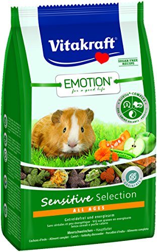 Vitakraft Alleinfutter für Meerschweinchen, Ausgewogene Futtermischung, Getreidefrei, Emotion Sensitive Selection (5 x 600g)