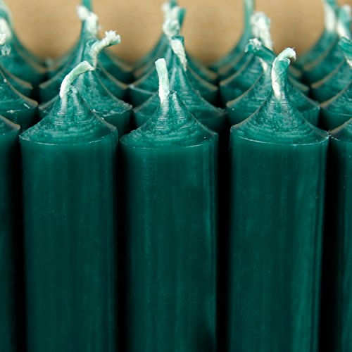 durchgefärbte Stabkerzen 250mm x Ø 22mm - Kerzen mit rückstandsfreiem Abbrand, Farbe:Dunkelgrün, Set mit:25 Stück