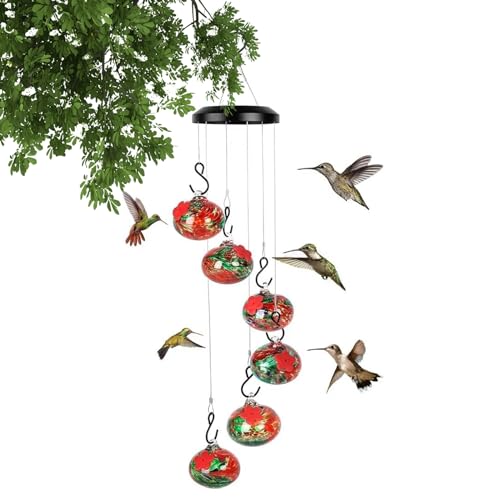 Hummingbird Feeders for Outdoors Hanging Ant and Bee Proof, Charming Wind Chimes Hummingbird Feeders - Innovative Bird Feeders for Outdoors (C)
