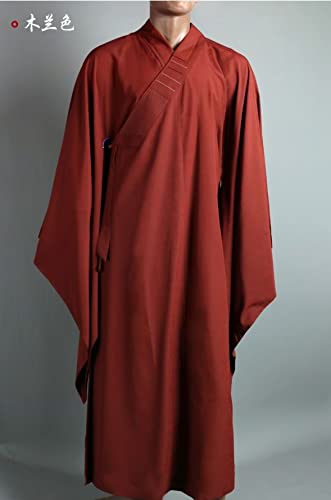 Unisex 6-farbige Shaolin-Mönch-Kung-Fu-Anzüge, buddhistische Zen-Lay-Robe, Meditationskleidung (Farbe: Mulan, Größe: L) (Mulan 4XL)