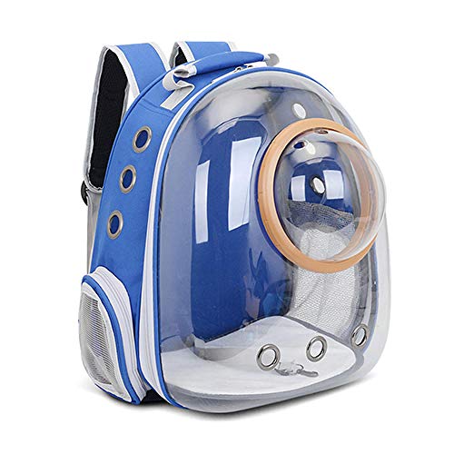 Gulunmun Cat Backpack Fashion Breathable Transparent Pet Carrier Bag for Puppy Cat Portable Dog Backpack-Dark,Blue,