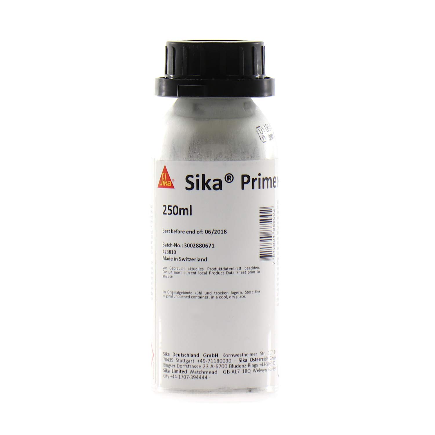 Sika Primer 206 GP Schwarzprimer für Keramik, Glas, Metalle, Kunststoffe uvm, 250 ml (1er Pack)