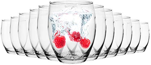 My-goodbuy24 Wassergläser Saftgläser | 12-teiliges Set | 350 ml | spülmaschinengeeignet | bauchige Form | Trinkgläser | Universalglas | Glas (12er Set)