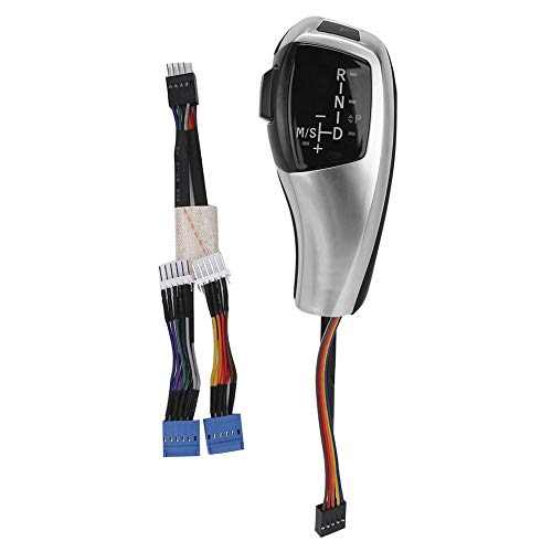 Yctze Auto Elektrische Schalthebel, Ersatz für F30 Stil LHD Automatische LED Schaltknauf Nachrüstsatz Ersatz für E90 E92 E84 E89(Silber)