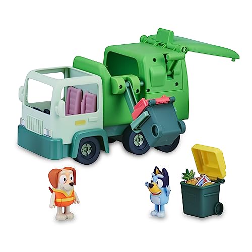 Bluey - Müllwagen, Spielzeug-LKW Zeichnung Serie, Welpen Figur und Zubehör, Lernspiel über Recycling, für Jungen und Mädchen Ab 3 Jahren, Berühmt (BLY44010)