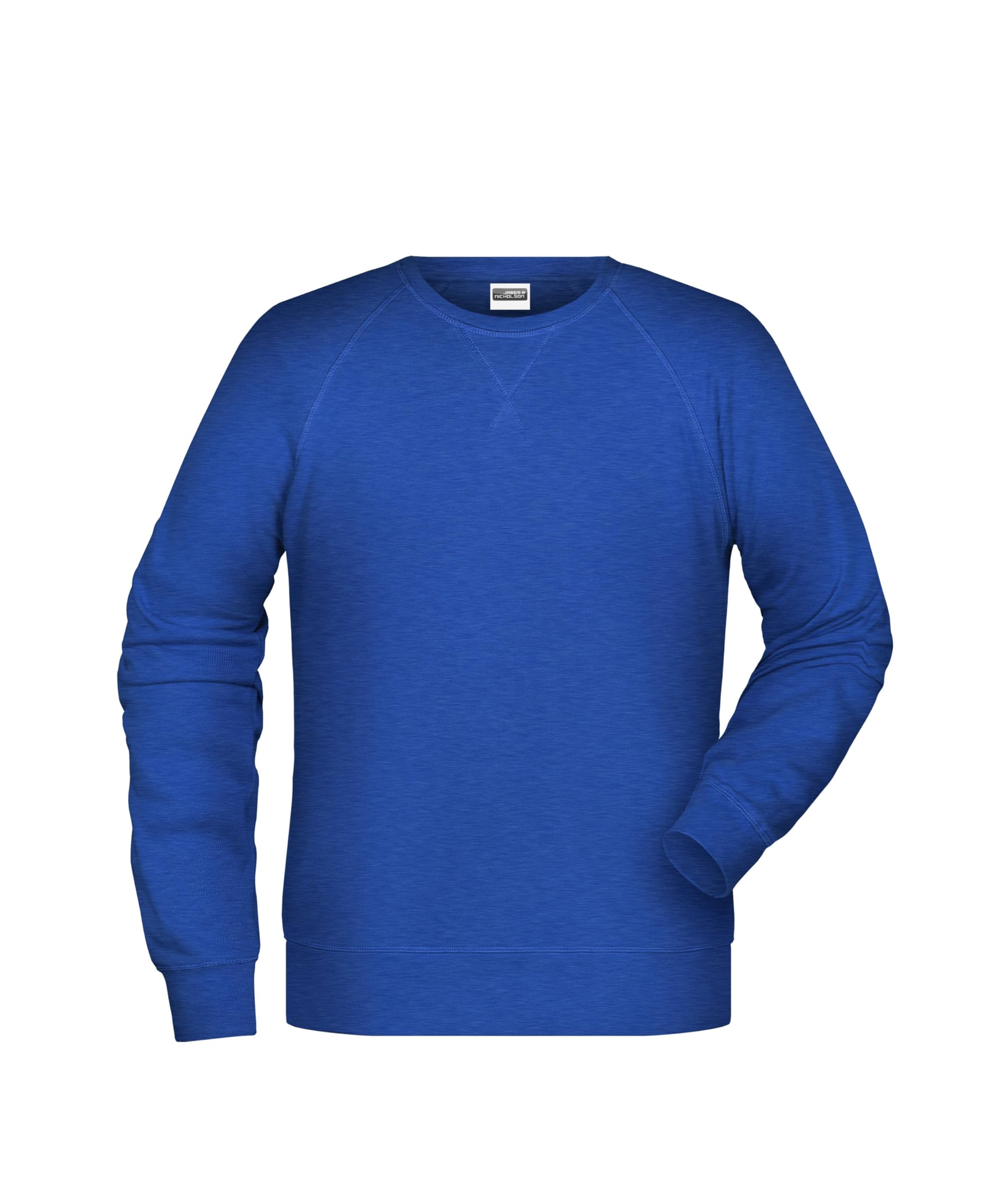 James & Nicholson Herren Raglan Sweatshirt - Sweatshirt im Raglanschnitt aus Bio-Baumwolle | Farbe: Ink-Melange | Grösse: L