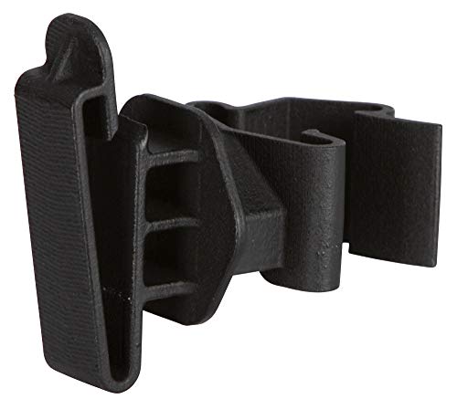 AKO 25x T-Pfosten Weidezaunband Clip Isolator, schwarz - Verbessertes Clip System - Einfaches Anklippen am T-Post - Für Weidezaunband bis 50mm