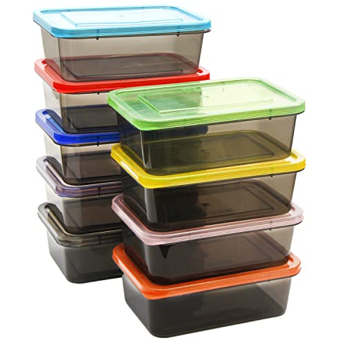 Youngever 9 Sets große Bento-Lunchbox, Mahlzeitenvorbereitungsbehälter, wiederverwendbare Kunststoff-Lebensmittelaufbewahrungsbehälter (ein Fach 590 ml)