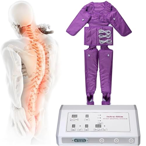 Luftwellendruck-Schlankheitsmassagegeräte Lymphdrainage Vakuumtherapie Pressotherapie-Maschine Muskeln entspannen Bein Arm Taille Körpermassage,Purple