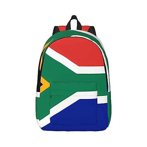 Südafrika-Flagge Canvas Große Kapazität Seesack mit verstellbaren Schultergurten für Schule Outdoor Sport, Schwarz , S