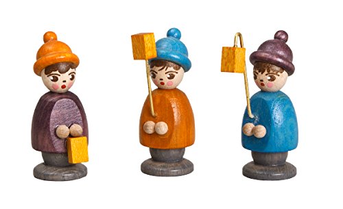 Rudolphs Schatzkiste Miniaturfiguren 3 Laternenkinder bunt Höhe 3,7cm NEU Weihnachten Figuren Laterne Kinder Holz Seiffen Erzgebirge Holzdekoration Holzkunst Dekoration