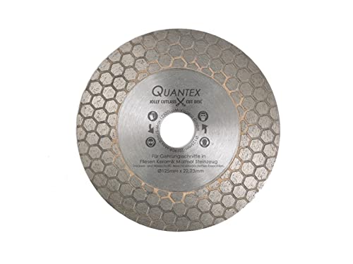 Jolly Cutlass Diamantscheibe 125mm von QUANTEX. Diamanttrennscheibe Gehrungsschnitte in Fliesen, Keramik, Feinsteinzeug.