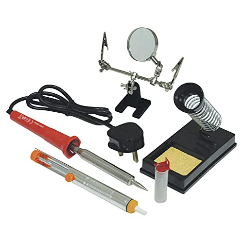 kenable Lötend Iron Kit 30W Magnifying Glass & Helping Hands Clips Iron/Wire/Stand