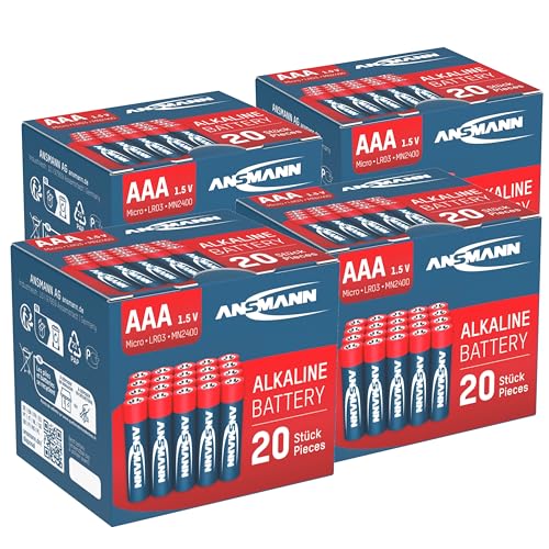 ANSMANN Alkaline Batterie Micro AAA / LR03 1.5V / Longlife Alkalibatterie Sparpaket in einer praktischen Vorratsbox / 80 Stück