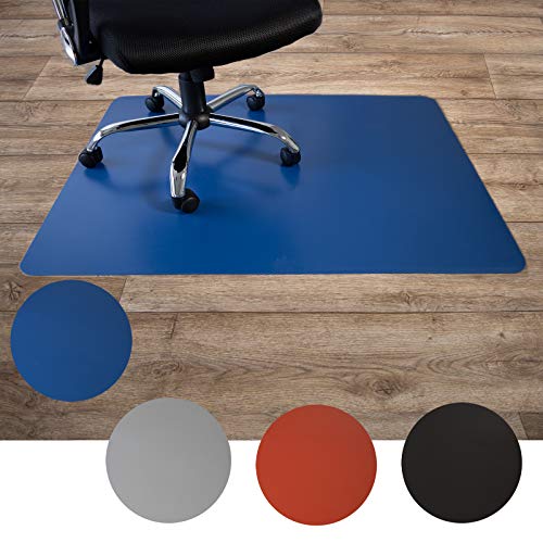 Floordirekt Bodenschutzmatte für Hartböden | aus Polypropylen| Buerostuhlunterlage | Stuhlunterlage | Schutzmatte | Hartboden | BUNT | 3 Größen (90 x 120 cm, Blau)