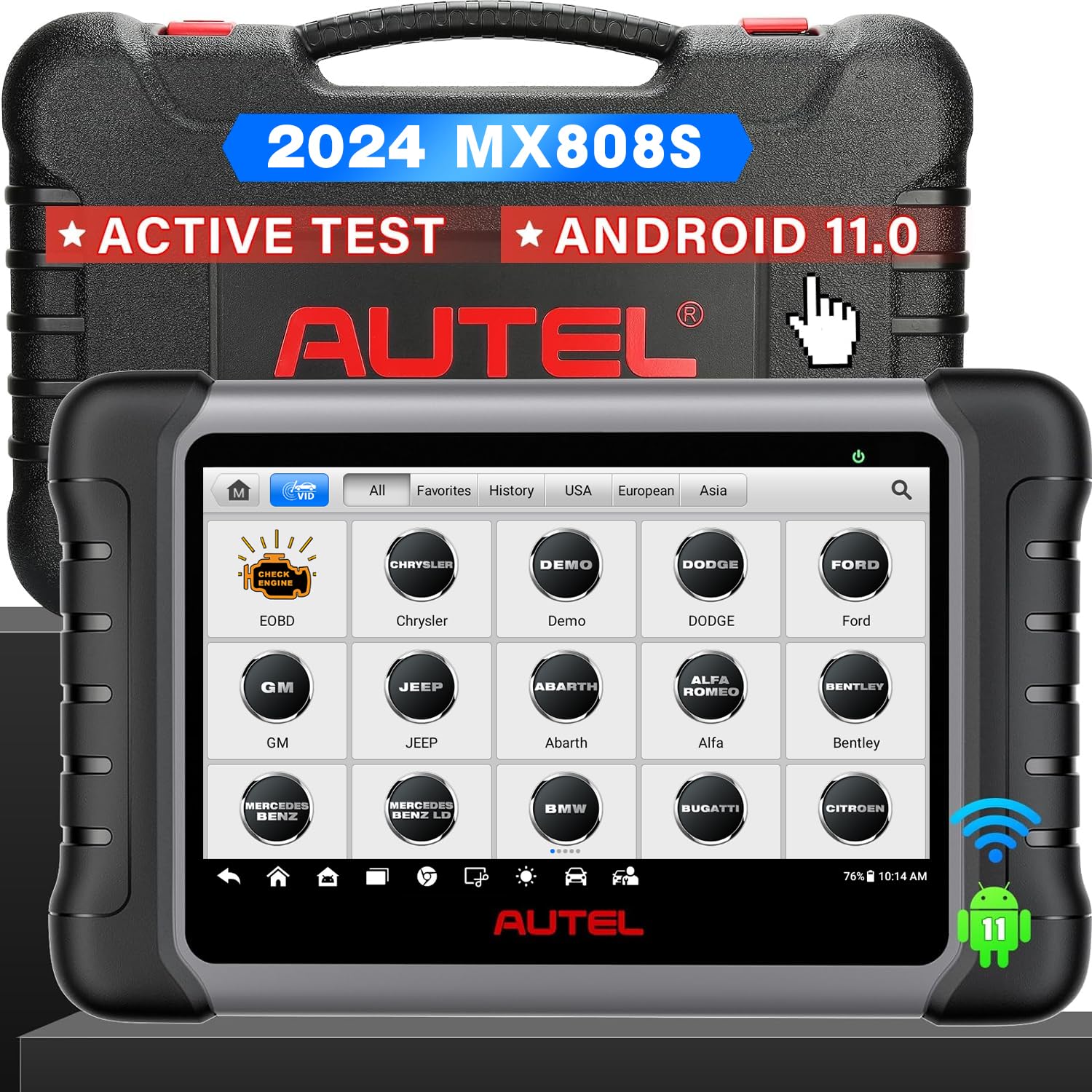 Autel MaxiCheck MX808S Android 11 Scanner [EU-Version 2024], wie MaxiCOM MK808S, Neueres Modell von MK808/ MX808, Vollständig Bidirektional, 28+ Service, OE All System Scan, ABS/SRS/EPB/BMS
