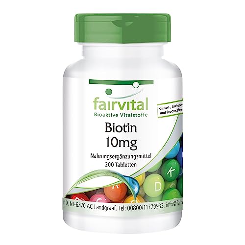 Biotin 10mg Tabletten - HOCHDOSIERT - VEGAN - 200 Tabletten - Vitamin B7