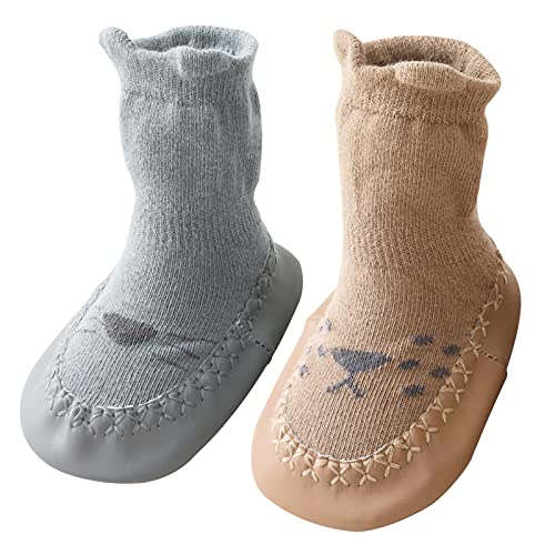 Happy Cherry Baby Kinder Socken Stiefeletten mit weichen rutschfesten Sohlen warme Winter atmungsaktive Baumwolle 1-2T